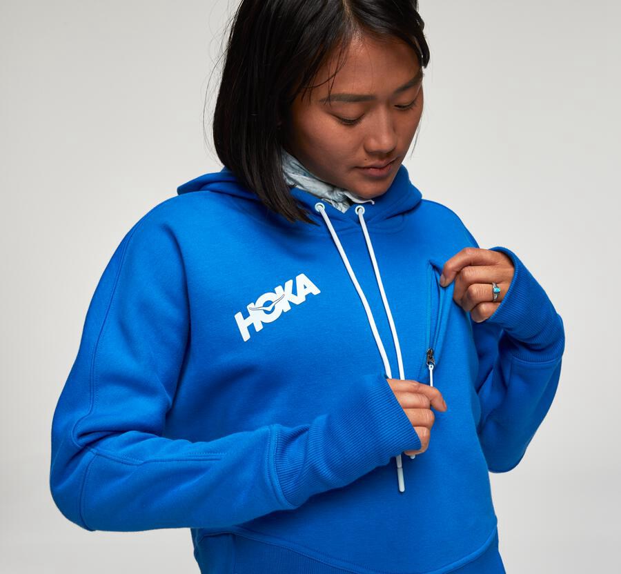 Hoka One One Hoodie Dames - Performance - Blauw - GN9127463